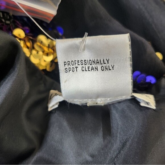 NWT DRAPER'S & DAMON'S Vintage women's multi sequin artsy plus size jacket 3X - Picture 8 of 9